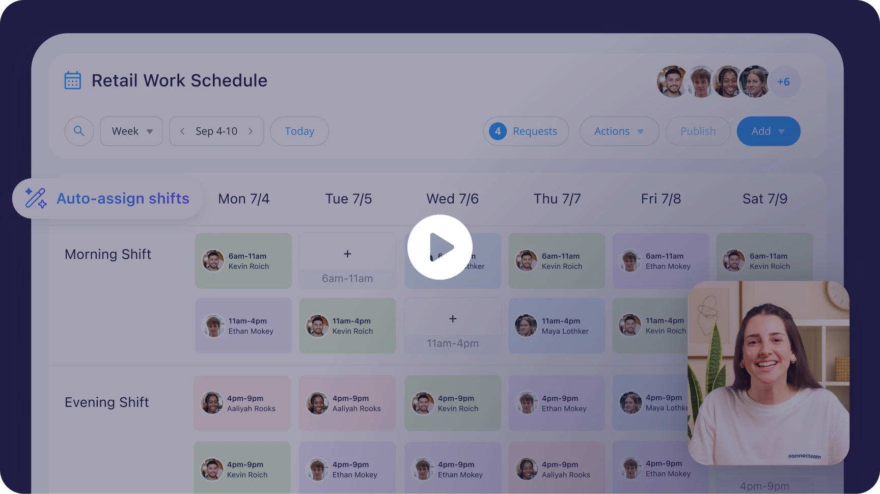 Connecteam retail scheduling demo