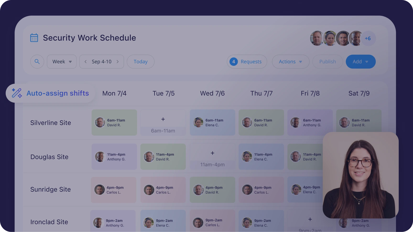 Product tour of security schedule
