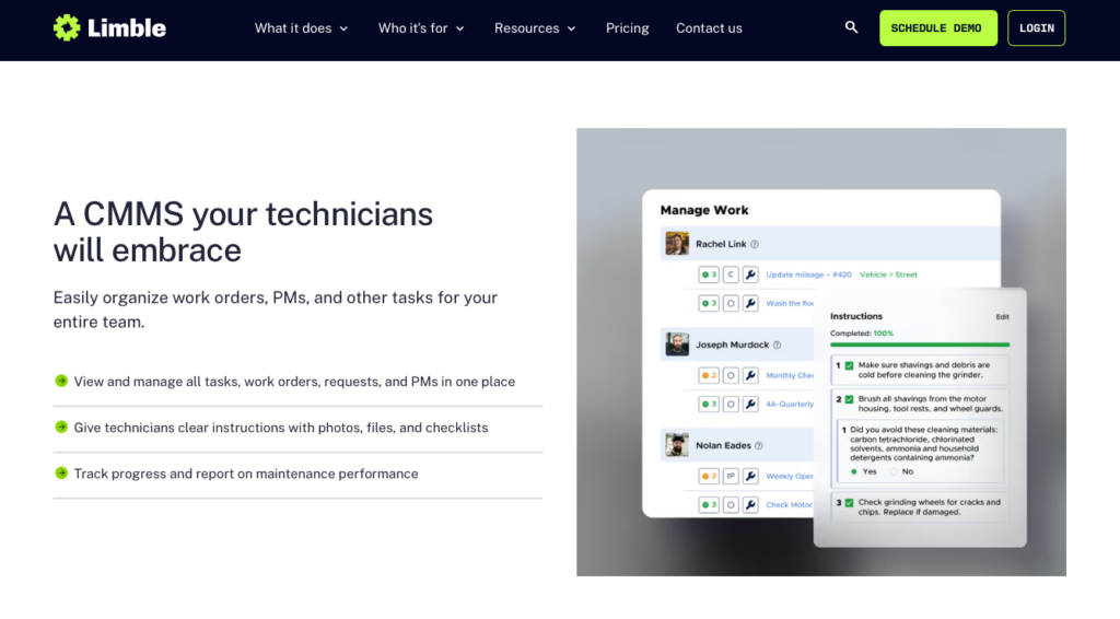 Limble homepage screenshot