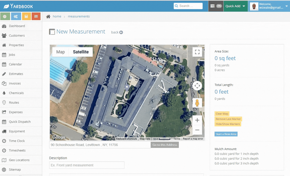 GIF showing the lot measurement tool in action.