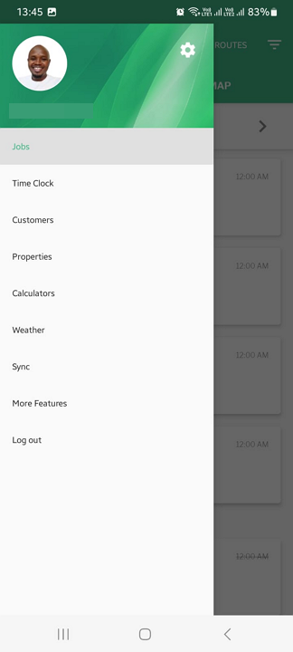 Screenshot showing Yardbook's mobile app, manager version.