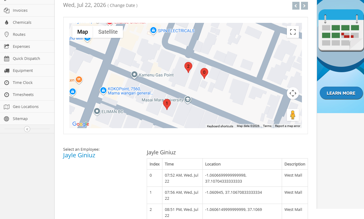 Screenshot showing location pin on a map.