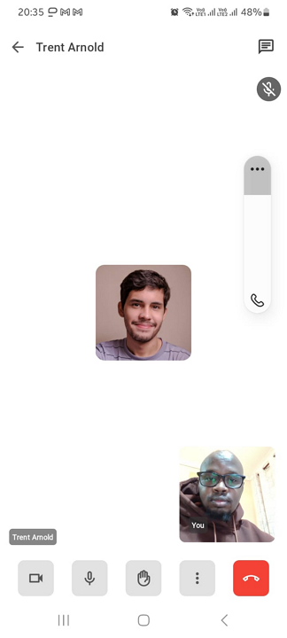 Screenshot showing Pumble video calls