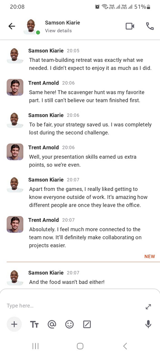 Screenshot showing Pumble&rsquo;s DMs