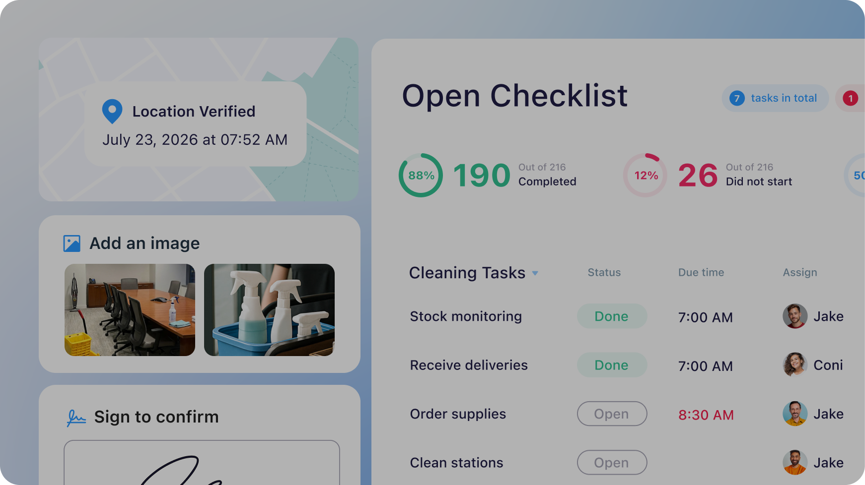 Connecteam forms and checklists product video thumbnail showing a mobile checklist and desktop submissions dashboard