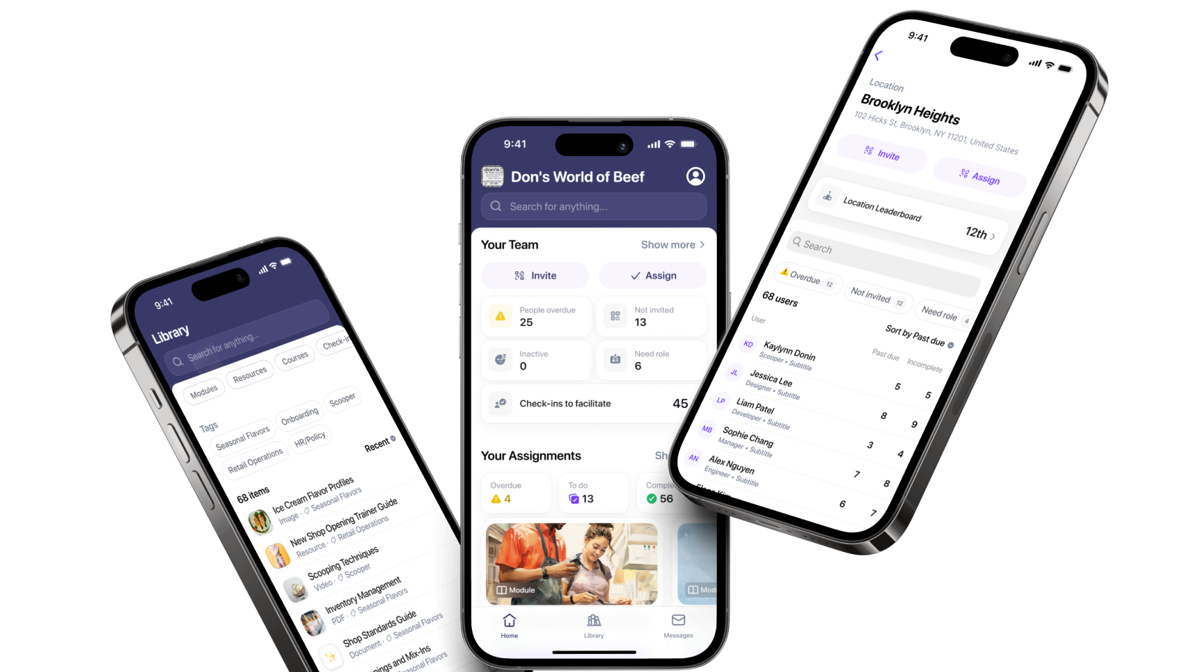 Screenshot of the Opus user interface displayed on 3 cellphones.