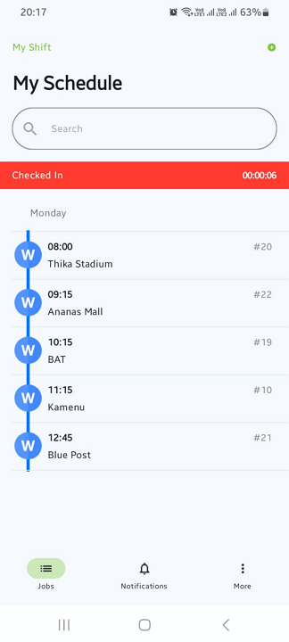 Screenshot showing ServiceM8&rsquo;s mobile app UI