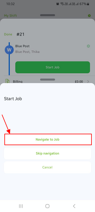 Screenshot showing navigation option.