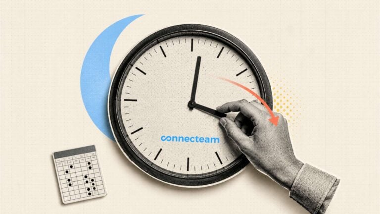 Illustration showing a hand moving the hands of a clock