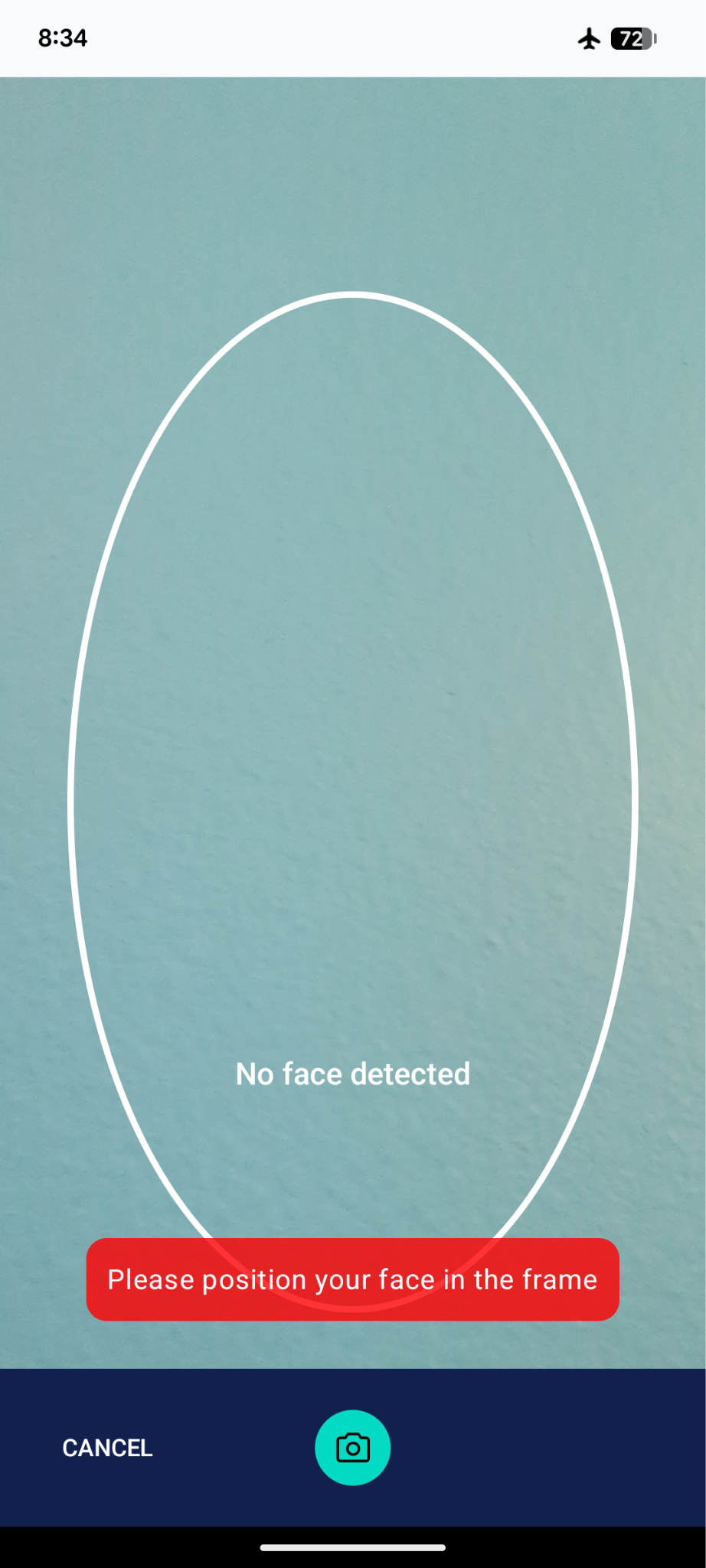 Screenshot of Workyard’s mobile time clock asking for a selfie when clocking in or out.
